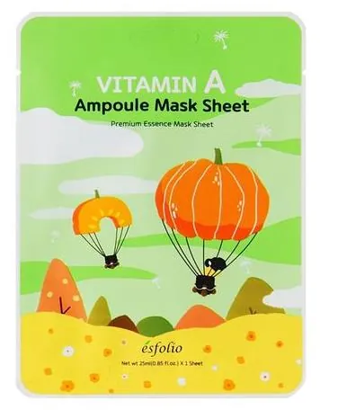 Маска тканинна для обличчя Esfolio Vitamin А Ampoule Mask Sheet з вітаміном А, 25 мл