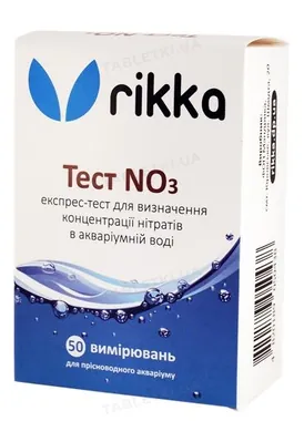 Тест NO3 Rikka для визначення концентрації нітратів в акваріумній воді