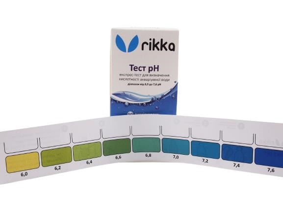 Тест рН Rikka для определения кислотности аквариумной воды, диапазон 6.0-7.6