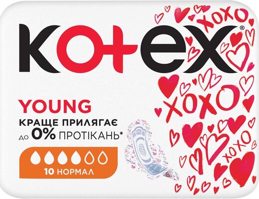 Прокладки гігієнічні Kotex Young нормал, сіточка, 10 шт