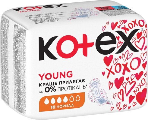 Прокладки гігієнічні Kotex Young нормал, сіточка, 10 шт