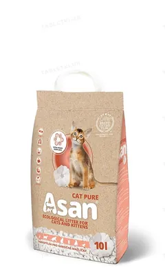 Наповнювач для туалета Asan Cat Pure целюлоза, 10 л