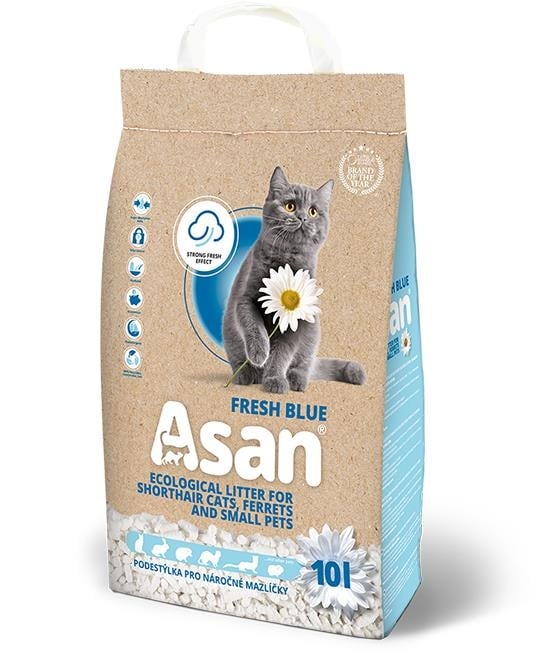Наполнитель для туалета Asan Fresh Blue целлюлоза, 10 л