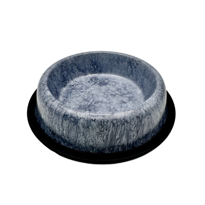 Миска ModeS з нержавіючої сталі з мармуровим покриттям протиковзке дно (Blue Grey Marble) 1,2 л 18/25,5 см