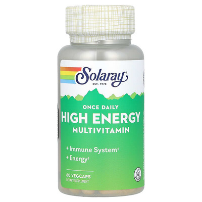 Мультивитамины для энергии Solaray Once Daily High Energy Multi, 60 вегетарианских капсул