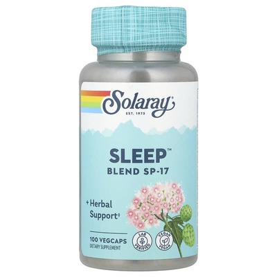 Спокойный сон Solaray Sleep Blend SP-17, 100 вегетарианских капсул