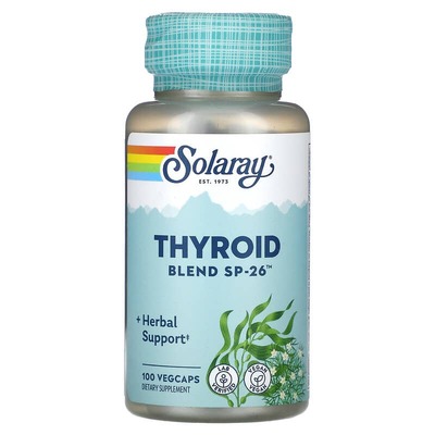 Комплекс для щитовидной железы Solaray Thyroid Blend SP-26, 100 вегетарианских капсул