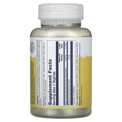 Витамин С с биофлавоноидами Solaray Vitamin C with Rose Hips, Acerola & Bioflavonoids 1000 мг, 100 вегетарианских капсул