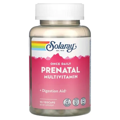 Мультивітаміни для вагітних Solaray Once Daily Prenatal Multivitamin, 90 веганських капсул