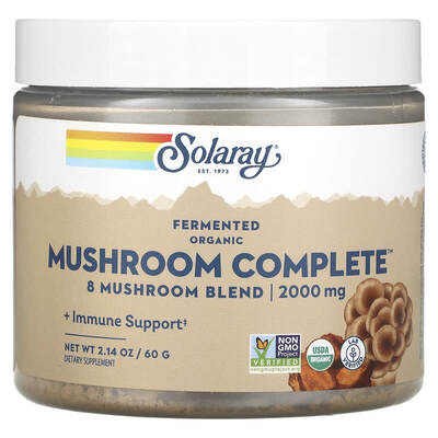 Грибной комплекс Solaray Organic Fermented Mushroom Complete 2000 мг, 60 г