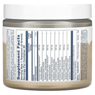 Грибний комплекс Solaray Organic Fermented Mushroom Complete 2000 мг, 60 г