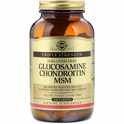 Глюкозамін хондроїтин МСМ Solgar Glucosamine Chondroitin MSM Triple Strength таблетки №120