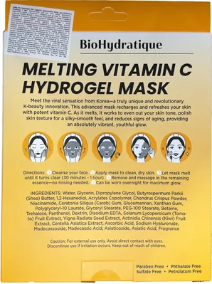 Набір масок для обличчя Bio Hydratique гідрогелевих з вітаміном С, 3 шт