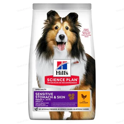 Корм сухий Hill's Science Plan Adult Sensitive Stomach & Skin Medium для собак середніх порід з чутливим травленням і шкірою, зі смаком курки, 800 г