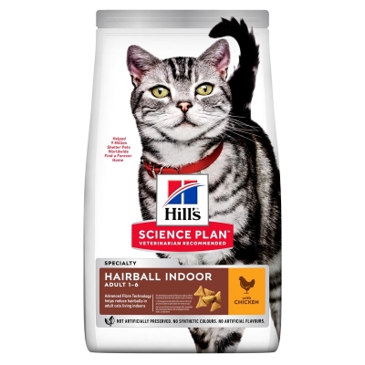 Корм сухой Hill's Science Plan Feline Adult Indoor Cat для взрослых кошек живущих в домашних условиях, со вкусом курицы, 1,5 кг