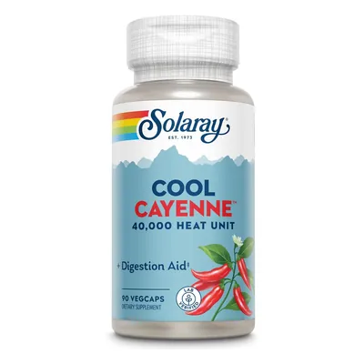 Кайенський перець холодний Solaray Cool Cayenne Pepper 40,000 HU 600 мкг, 90 вегетаріанських капсул