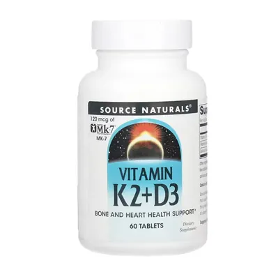 Вітамін K2 + D3 Source Naturals Vitamin K2+D3, 60 таблеток