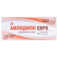 Амлодипін євро таблетки по 5 мг №30 (10х3) у стрип.