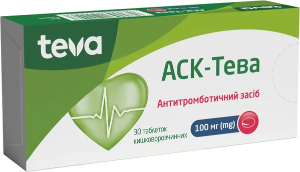 АСК-Тева таблетки киш./розч. по 100 мг №30 (10х3)