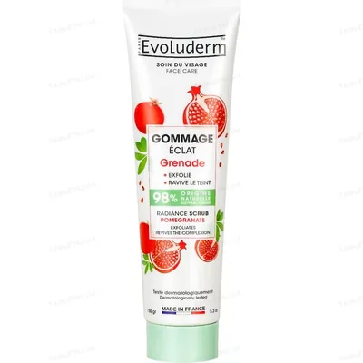 Скраб для обличчя Evoluderm для сяяння шкіри з гранатом, 150 г