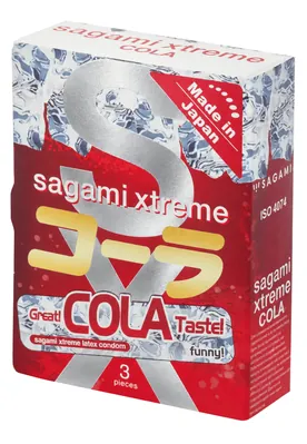 Презервативи Sagami Xtreme Cola з ароматом коли, 3 штуки