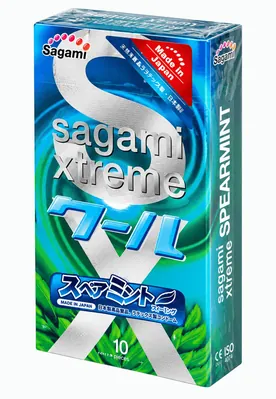 Презервативи Sagami Xtreme Mentol з пролонгуючим ефектом, 10 штук