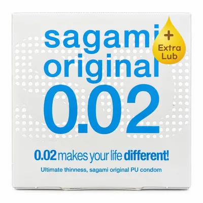 Презерватив Sagami Original 0.02 супертонкий поліуретановий з додатковим змащенням, 1 штука