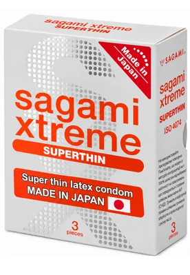 Презервативи Sagami Xtreme Superthin латексні ультратонкі, 3 штуки