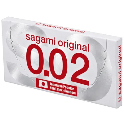 Презервативи Sagami Original 0.02 поліуретанові ультратонкі, 2 штуки