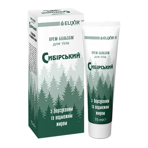 Сибірський Elixir з борсуковим і ведмежим жиром крем-бальзам по 75 мл у тубах