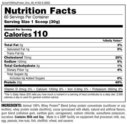 Протеин Universal Nutrition Animal 100% Whey Protein шоколад, 1810 г