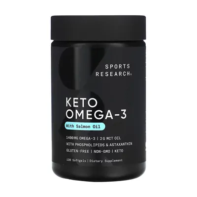 Кето Омега Sports Research Keto Omega 1250 мг, 120 капсул