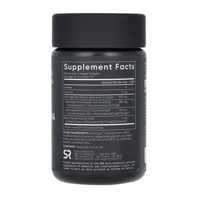 Ашваганда Sports Research Ashwagandha 500 вег. капсули №60