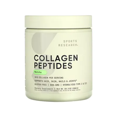 Колаген пептиди Sports Research Collagen Peptides Organic матча, 288 г