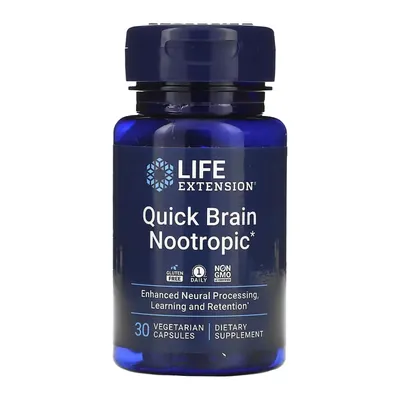Комплекс для мозку Life Extension Quick Brain Nootropic, 30 веганських капсул