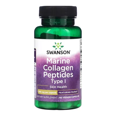 Морський колаген Swanson Marine Collagen Peptides Type I 500 мг вег. капсули №60