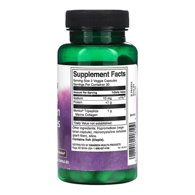 Морський колаген Swanson Marine Collagen Peptides Type I 500 мг вег. капсули №60