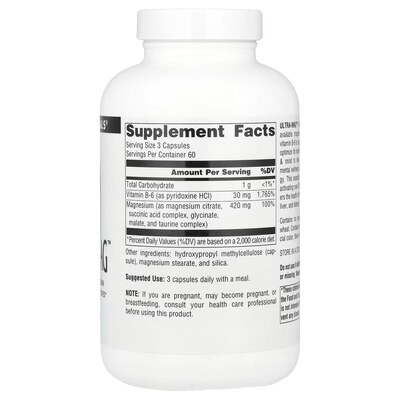 Ультра-маг Source Naturals Ultra-Mag, 180 вегетарианских капсул