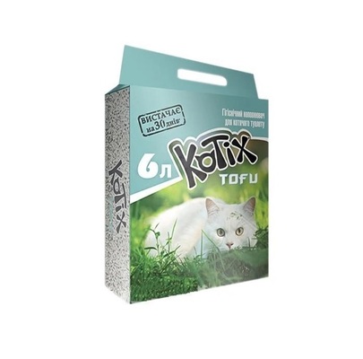 Наполнитель для кошачьего туалета Kotix Тофу Classic соевый комкующийся, 6 л (2,55 кг)