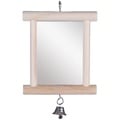 Игрушка для птиц Flamingo Wooden Mirror зеркало в деревянной раме с колокольчиком