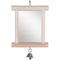 Іграшка для птахів Flamingo Wooden Mirror дзеркало в дерев'яній рамі з дзвіночком