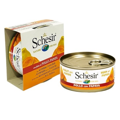 Консерва для собак Schesir Chicken with Papaya филе курицы с папайей в желе, 150 г