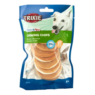 Чипсы для собак Trixie Denta Fun с курицей сыромятная кожа, 8 штук/100 г