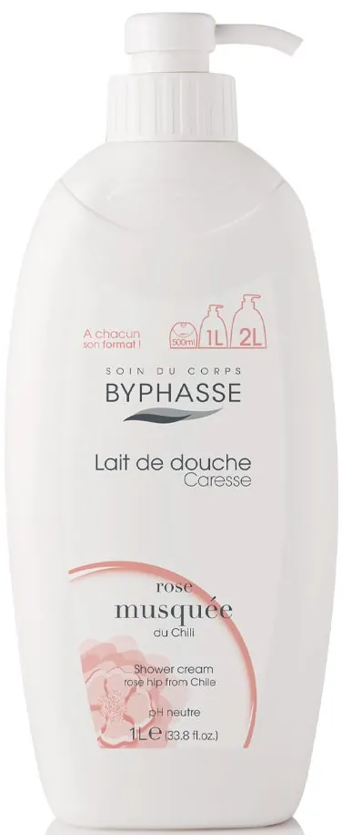Крем-догляд для душу Byphasse Caresse Шипшина, 1000 мл
