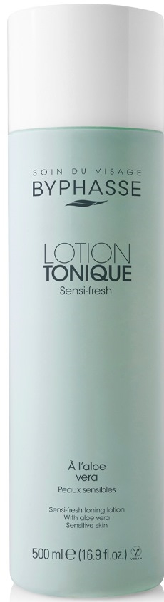 Лосьон для лица Byphasse Sensi-fresh тонизирующий для чувствительной кожи с алоэ вера, 500 мл