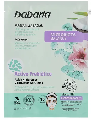 Маска для обличчя Babaria Microbiota Balance Баланс Мікрофлори, 20 мл