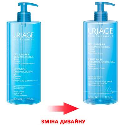 Гель очищающий Uriage Очищение и гигиена дерматологический для лица и тела, 500 мл
