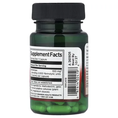 Наттокіназа Swanson Nattokinase 100 мг капсули №30