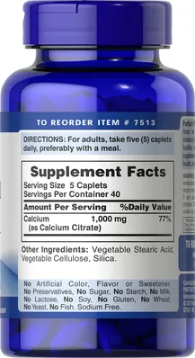 Кальцій цитрат Puritan's Pride Calcium Citrate, 200 каплет