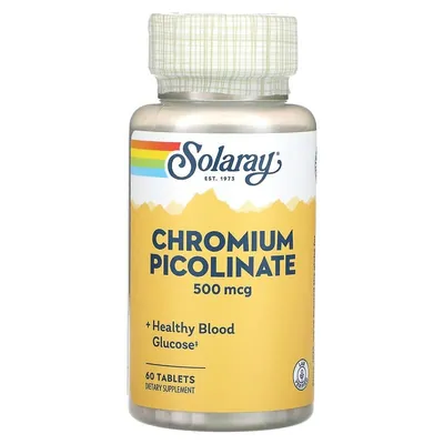 Хром піколінат Solaray Chromium Picolinate 500 мкг, 60 таблеток